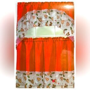 Jingle Bells Christmas Kitchen Curtain Set